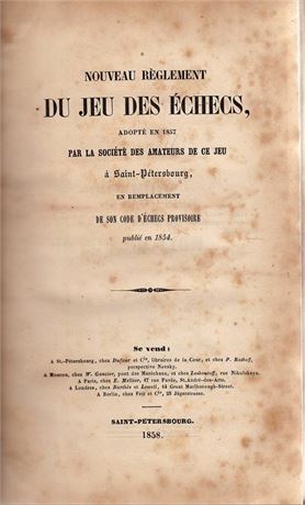C. F. de Jaenisch: Règles du jeu des échecs