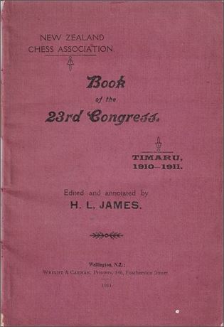 James, H. L. Timaru 1910 - 1911.