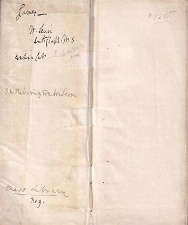 W. Lewis hand written manuscript