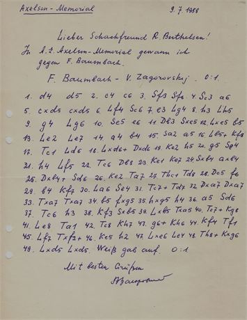 Letter from Vladimir Zagorovsky sent 9.7 1988