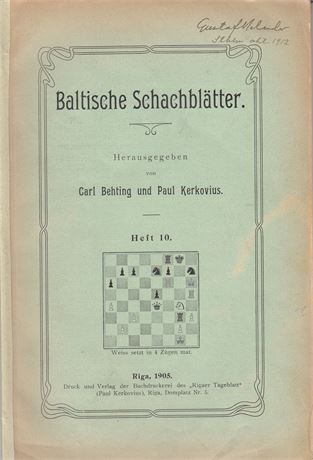 Baltische Schachblätter, Heft 10, 1905